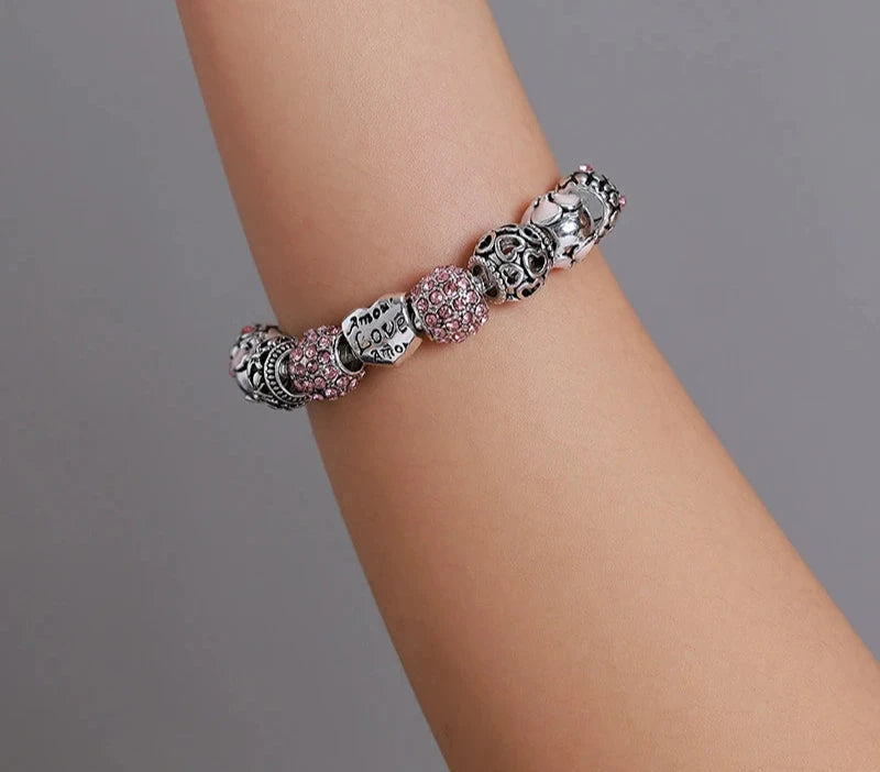 Bracelet & Bangle with Love and Flowers