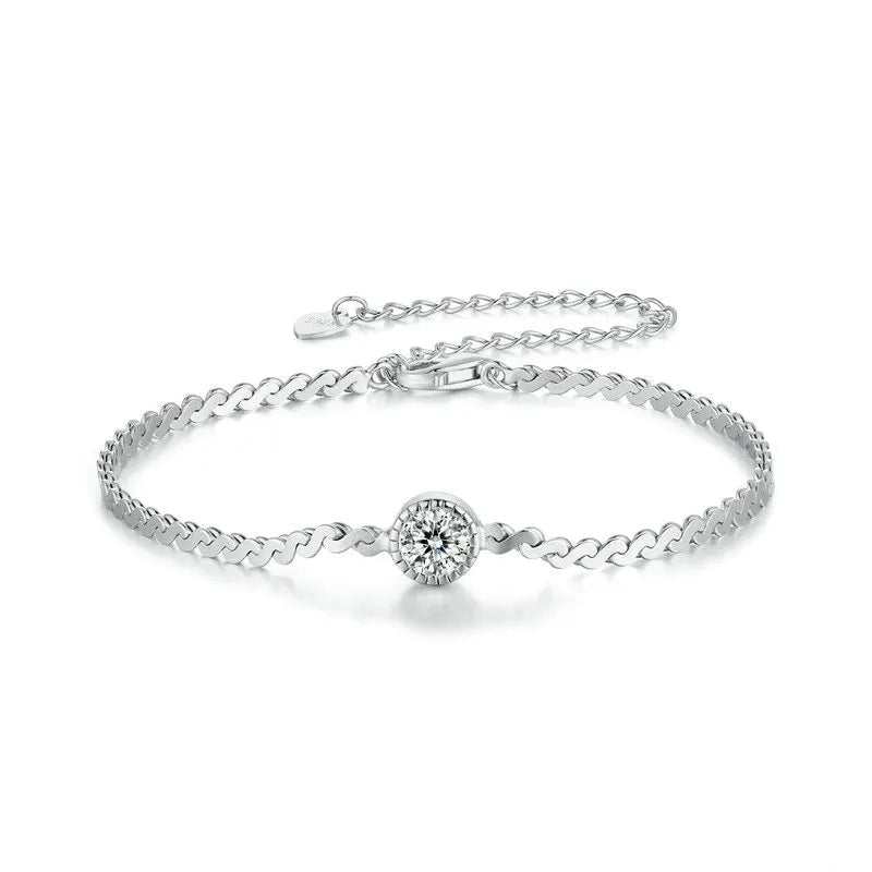 Sparkling Moissanite Bracelet 0.5CT 925 Sterling Silver