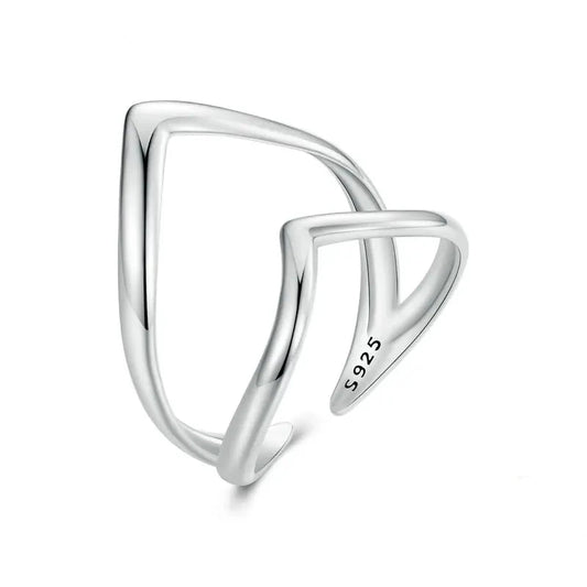 V-shaped 925 Sterling Silver Ring