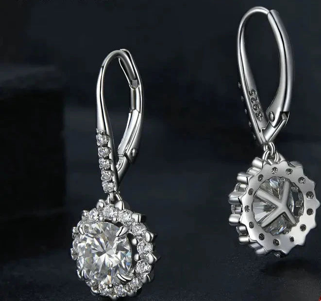 Earrings Exquisite 1 CT Moissanite Hoop