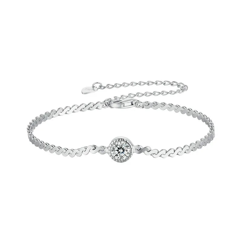 Sparkling Moissanite Bracelet 0.5CT 925 Sterling Silver